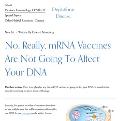 No, Really, mRNA Vaccines Are Not Going To Affect Your DNA — Deplatform Disease