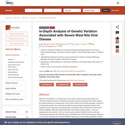 VACCINES 08/12/20 In-Depth Analysis of Genetic Variation Associated with Severe West Nile Viral Disease