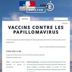 Vaccins contre les papillomavirus - SVT Lyon