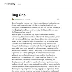 Rug Grip. If you Vacuuming your rug every other…