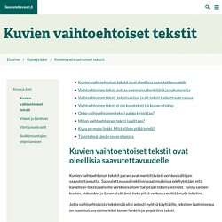 Kuvien vaihtoehtoiset tekstit - Saavutettavasti.fi