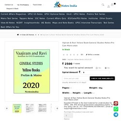 Vajiram & Ravi Yellow Book-General Studies Notes-Pre Cum Mains 2019-20