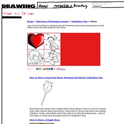 How to Draw Roses with Easy Step by Step Valentine's Day Drawing Tutorials & Lessons for Kids and Children