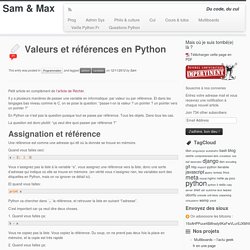Valeurs et références en Python