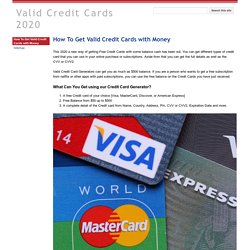 Valid Credit Cards 2020