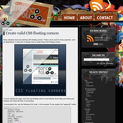 Valid CSS floating corners