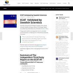 ECAT Validated by Swedish Scientists -