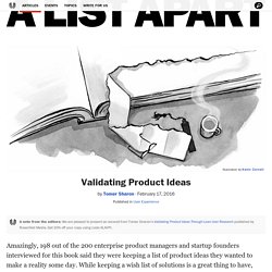 Validating Product Ideas