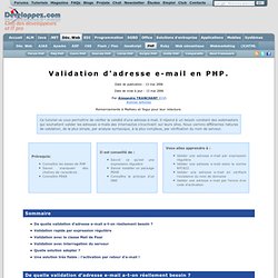 Validation d'adresse e-mail en PHP