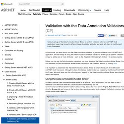 Validation with the Data Annotation Validators