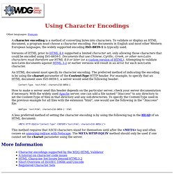 HTML Validation: Using Character Encodings
