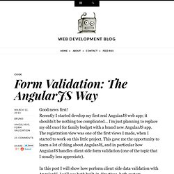 Form Validation: The AngularJS Way