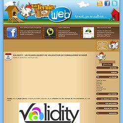 Validity - Un plugin jQuery de validation de formulaires avancé