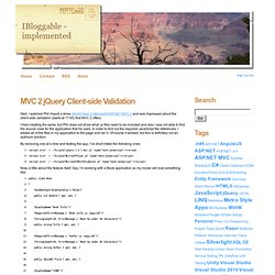 MVC 2 jQuery Client-side Validation - IBloggable - implemented