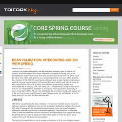 Bean Validation: Integrating JSR-303 with Spring « JTeam Blog / JTeam: Enterprise Java, Open Source, software solutions, Amsterdam