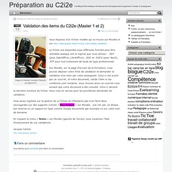 Validation des items du C2i2e (Master 1 et 2)