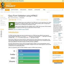 Easy Form Validation using HTML5