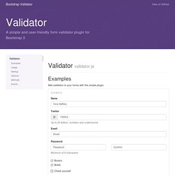 Validator, for Bootstrap 3