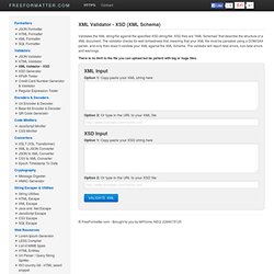 Free Online XML Validator Against XSD Schema
