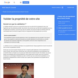 Valider la propriété de votre site - Aide Search Console