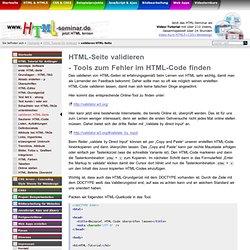 HTML-Seite validieren - HTML lernen - HTML Kurs / Seminar