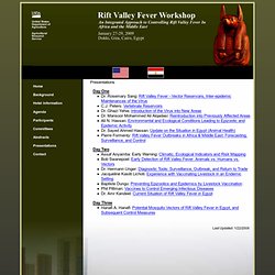 Rift Valley Fever Workshop - January 27-29, 2009 - Dokki, Giza, Cairo, Egypt