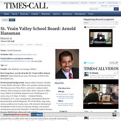 St. Vrain Valley School Board: Arnold Hanuman