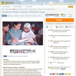 Valuable Girl Project: Empower 1000 Girls in Egypt