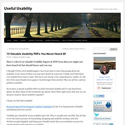 15 Valuable Usability PDFs You Never Heard Of