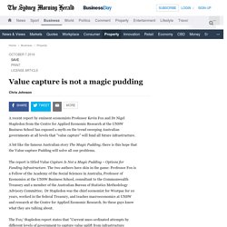Value capture is not a magic pudding