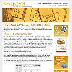 Valuing Your Scrap Gold - A Brief introduction to Scrap Gold Values