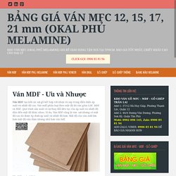 BẢNG GIÁ VÁN MFC 12, 15, 17, 21 mm (OKAL PHỦ MELAMINE)