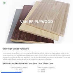 Ván Ép Plywood Bảng Giá 3mm 5mm 8mm 12mm 15mm 18mm