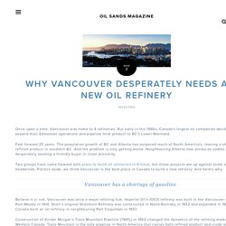 Why Vancouver desperately needs a new oil refinery