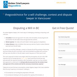 Best will challenge and dispute lawyer in Vancouver