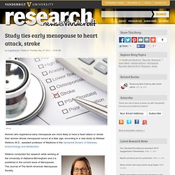 Study ties early menopause to heart attack, stroke