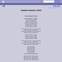 VANESSA PARADIS LYRICS - La Seine (English Version)