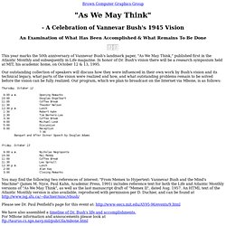 Vannevar Bush Symposium - Brown Computer Graphics Group
