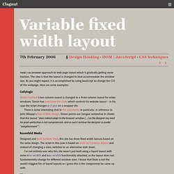 CSS Variable Fixed Width Layout - Clagnut