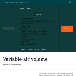 Variable air volume dampers (VAV) Manufacturer UAE