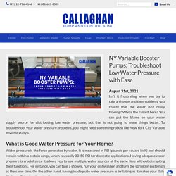 NY Variable Booster Pumps: Troubleshoot Low Water Pressure with Ease