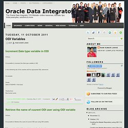 ODI Variables ~ Oracle Data Integrator