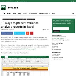 10 ways to present variance analysis reports in Excel - PakAccountants.com