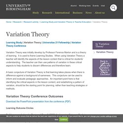 Variation Theory