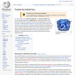 Variété de Calabi-Yau