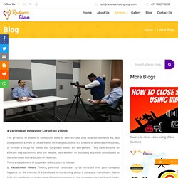 4 Varieties of Innovative Corporate Videos