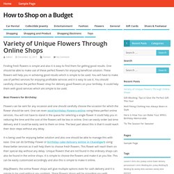 Variety of Unique Flowers Through Online Shops – How to Shop on a Budget