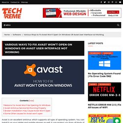 Various Ways to Fix Avast Won't Open On Windows - Tech Treme