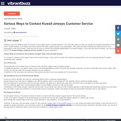 Various Ways to Contact Kuwait airways Customer Service