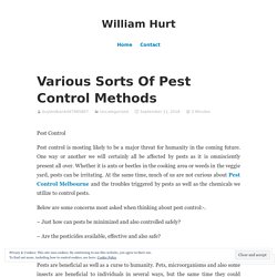 Various Sorts Of Pest Control Methods